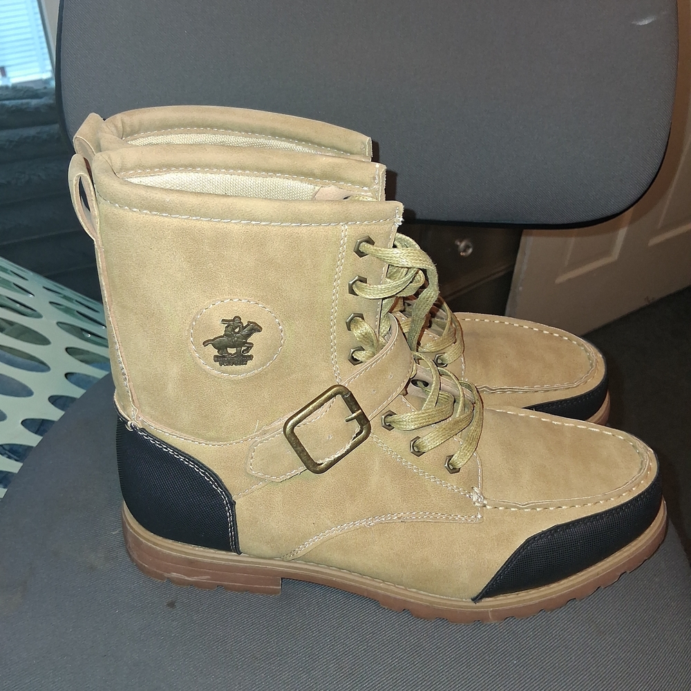 Tan and Black Men's Boots